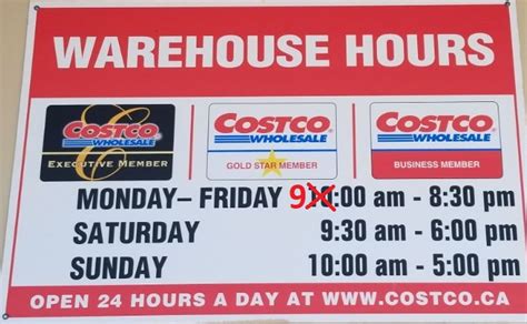 costco opening hours|costco opening and closing times.